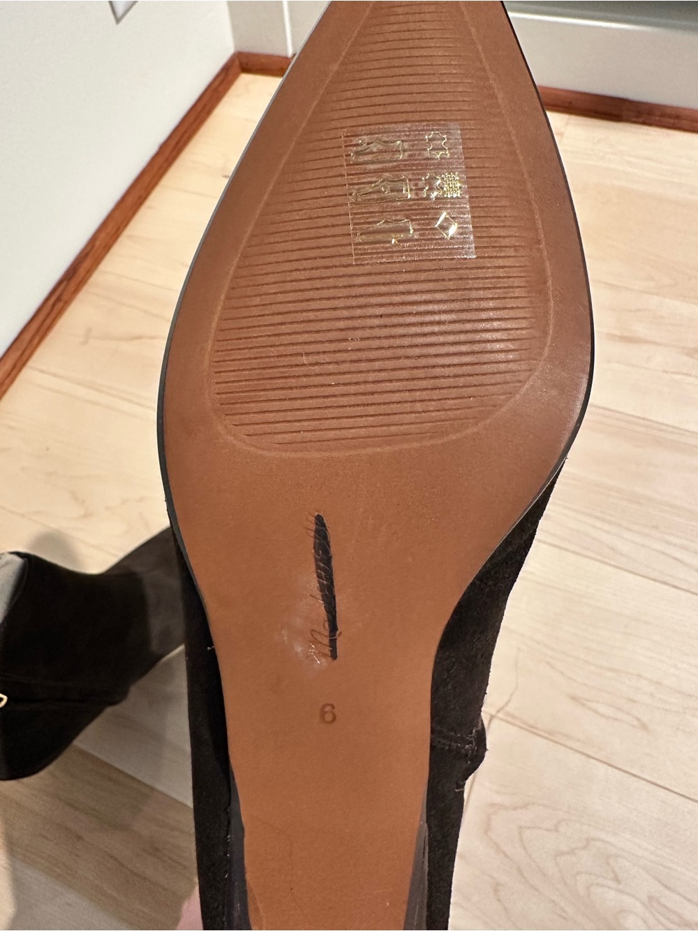 Brand New Madewell Pointed Toe Brown Suede Ankle Boots - Picture 4 of 5